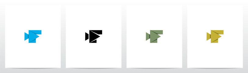  Folded Shape Camera Formed Letter Logo Design F