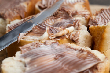 natural cocoa chocolate paste during Breakfast, close up