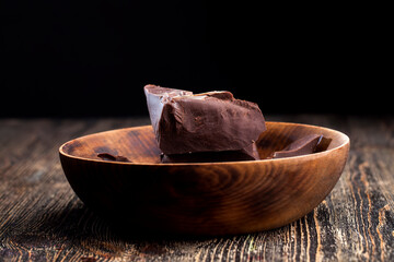 real bitter chocolate broken into chunks, large chunks