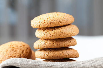 cookies baked with oatmeal and wheat flour