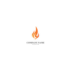 simple and cool fire icon vector logo