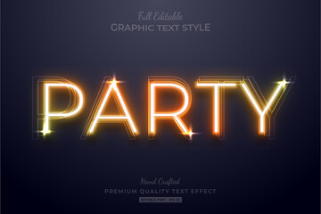 Neon Orange Party Editable Text Effect Font Style