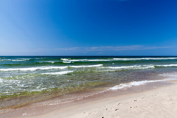beautiful sunny weather on the sea coast