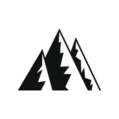 Mountain icon flat style isolated on white background. Vector illustration
