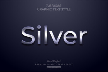 Silver Elegant Editable Text Effect Font Style
