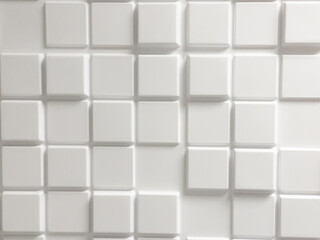 Abstract background. White cubes arranged at different heights.