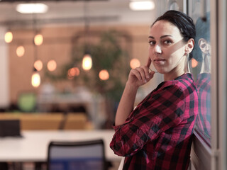 business woman portrait in open space office