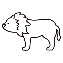 ライオン　かわいい　線画