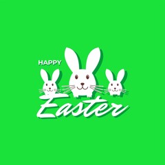 Obraz na płótnie Canvas vector graphic of happy easter rabbit greetings
