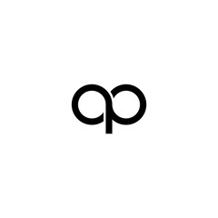 Simple abstract design infinity initial letter AP