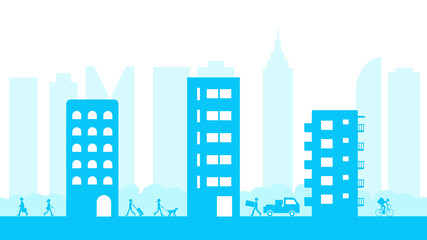 Real estate banner designs. Advertisement for sale and rent. Urban background.