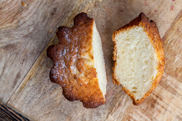 wheat sweet cupcake divided into several parts