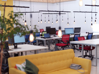 empty modern startup office interior 