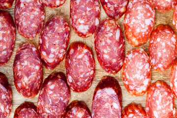 sliced meat while serving the holiday table and cooking