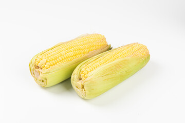 Fresh corn isolated on white background