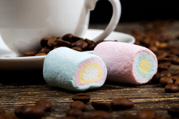 marshmallow is made in different colors of cylindrical shape
