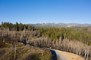 Drone photo Sierra Nevada mountains, view from How 41