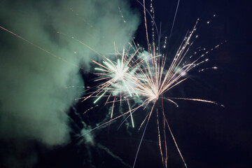 fireworks in the night sky