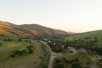 Fototapeta na wymiar Wonder Valley, Sanger CA Drone photo