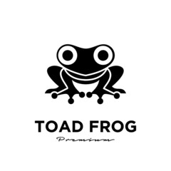 simple toad frog vector illustration logo concept