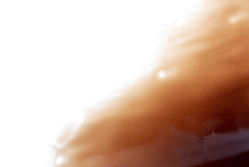 chocolate syrup stains on white background