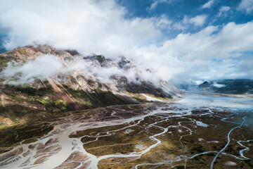 Aerial photography of natural scenery of Tibetan rivers and canyons
