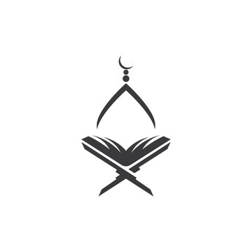 islamic quran book logo design clip art preview