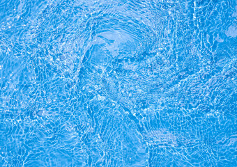 Blurred transparent blue colored clear calm water surface texture,Water waves in sunlight.