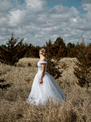 bride in white dress