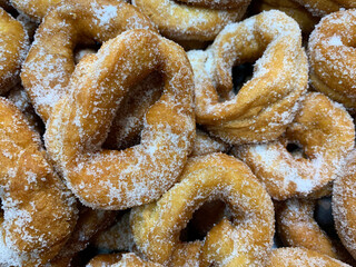 Close-up of some homemade donuts
