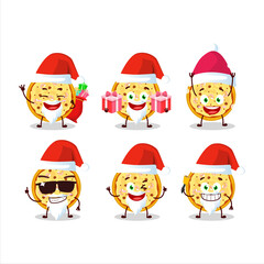 Santa Claus emoticons with marinara pizza cartoon character