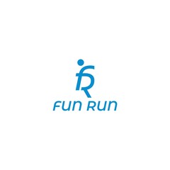 FR Fun Run Logo Design Vector