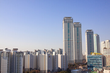 Fototapeta na wymiar High-rise Apartments and Buildings in Cheongna-dong, Incheon, Korea
