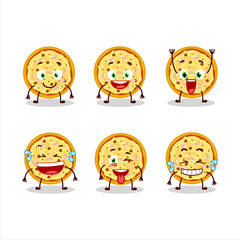 Cartoon character of marinara pizza with smile expression