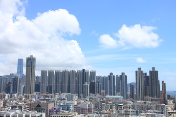 Fototapeta na wymiar Skyline of Hong Kong as Seen from Kowloon