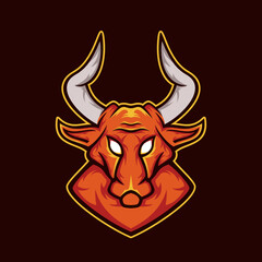 Bull head mascot logo illustration