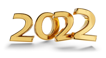 2022 golden metallic symbol modern design 3d-illustration