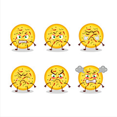 Mexican pizza cartoon character with various angry expressions