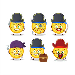 Cartoon character of mexican pizza with various pirates emoticons