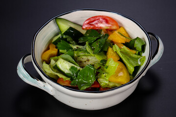 Seasonal vegetarian Vegetable salad with herbs