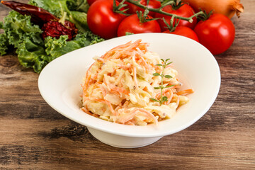 Vegetarian Cole slaw salad with cabbage