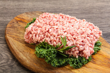 Raw pork minced meat for cooking