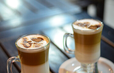 cup of cappuccino on valentine day