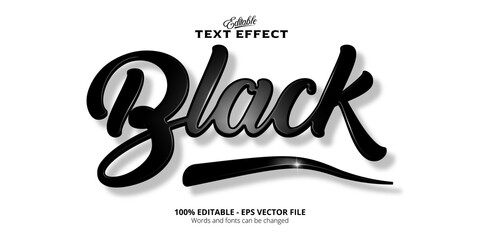 Fototapeta Black text effect editable plastic style text effect obraz
