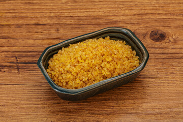 Vegetarian cuisine - dry bulgur for cooking