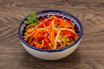 Cabbage salad with carrot and pepper