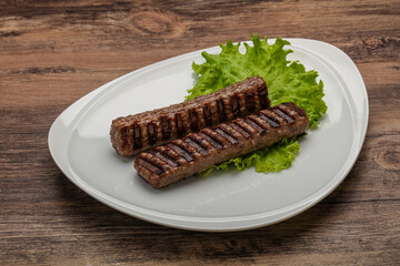 Two Grilled kebeb beef sausages