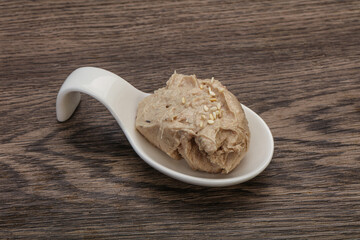 Herring butter spread in the bowl