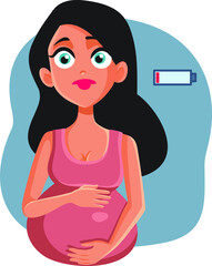 Tired Exhausted Pregnant Woman with Low Energy Problem