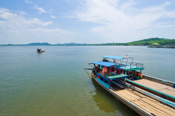 Longtail boat from Laem Kruat pier to Koh Jum Island, Krabi province, Thailand.